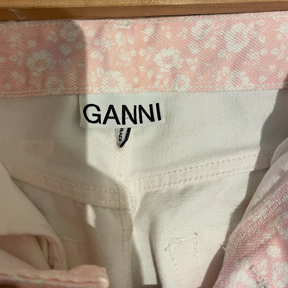 GANNI floral-print high-rise wide-leg jeans - Picture 3 of 8